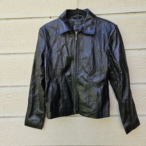 vintage Brisa New York black leather zip up jacket medium